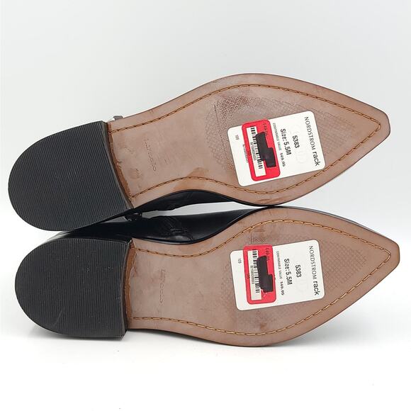 Linea Paolo Women Block Heel Ankle Booties Tatum Size US 5.5M Black Leather - Picture 5 of 5